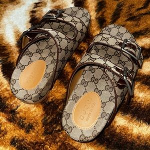 Gucci GG Canvas Slides, size 5